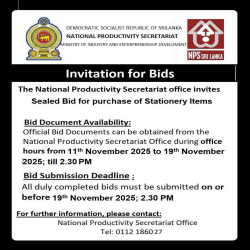 Invitation for Bids - Stationery Items