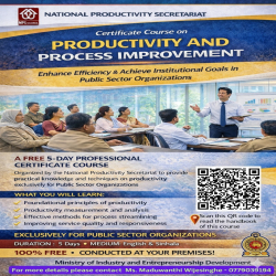 Certificate Course on Productivity and Process Improvement