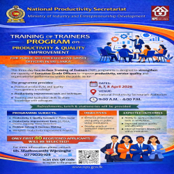 Training of Trainers (TOT) Program on Productivity and Quality Improvement