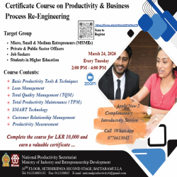 Certificate Course on Productivity & Business Process Re-Engineering 